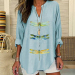 Afslappet Bluse Med Guldsmedeprint