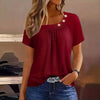 Vintage Ensfarvet Bluse