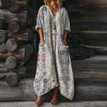 【Langærmet】Afslappet Vintage Kjole