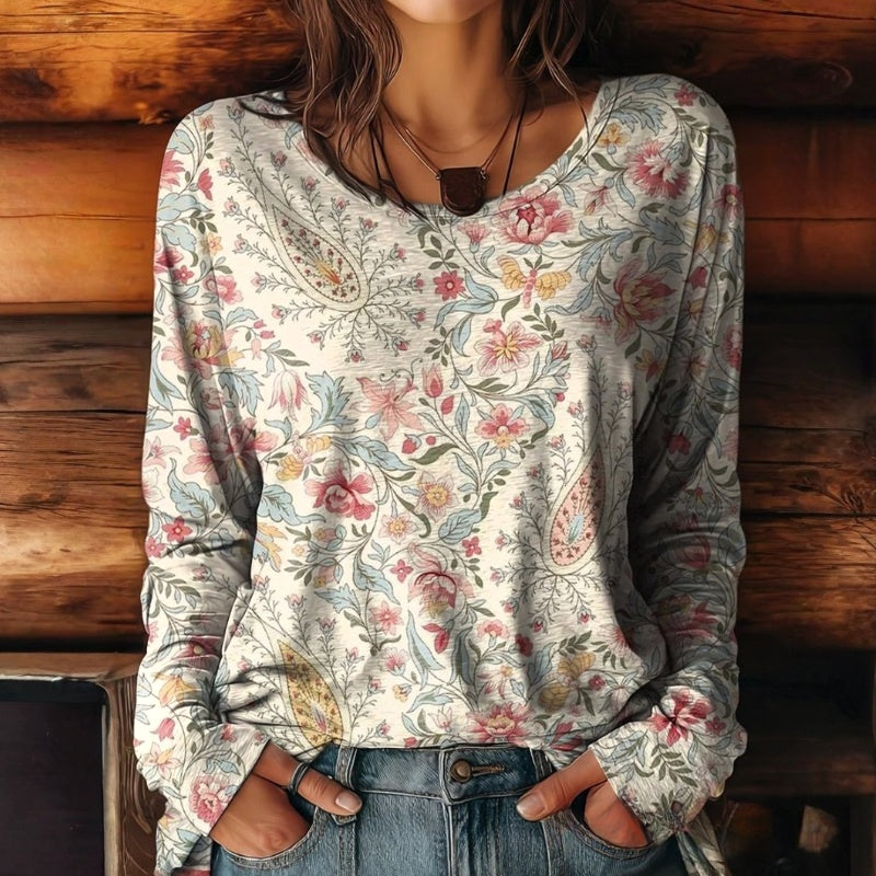 Vintage T-Shirt Med Blomsterprint