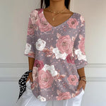 Vintage Bluse Med Blomsterprint