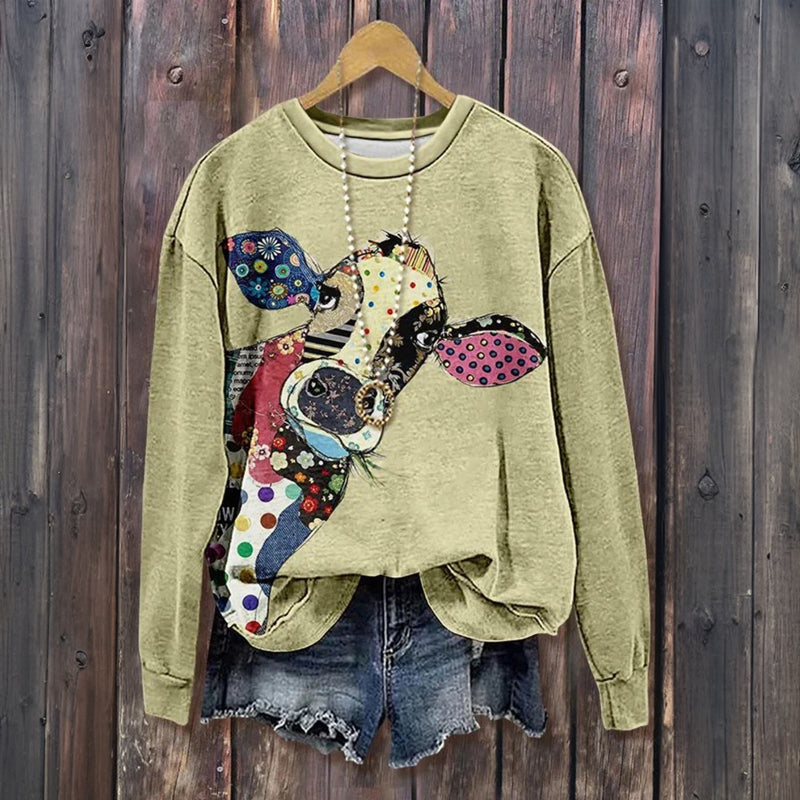 Afslappet Sweatshirt Med Dyreprint
