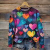 Vintage Sweatshirt Med Hjertetryk