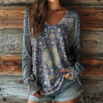 Vintage T-Shirt Med Etnisk Print