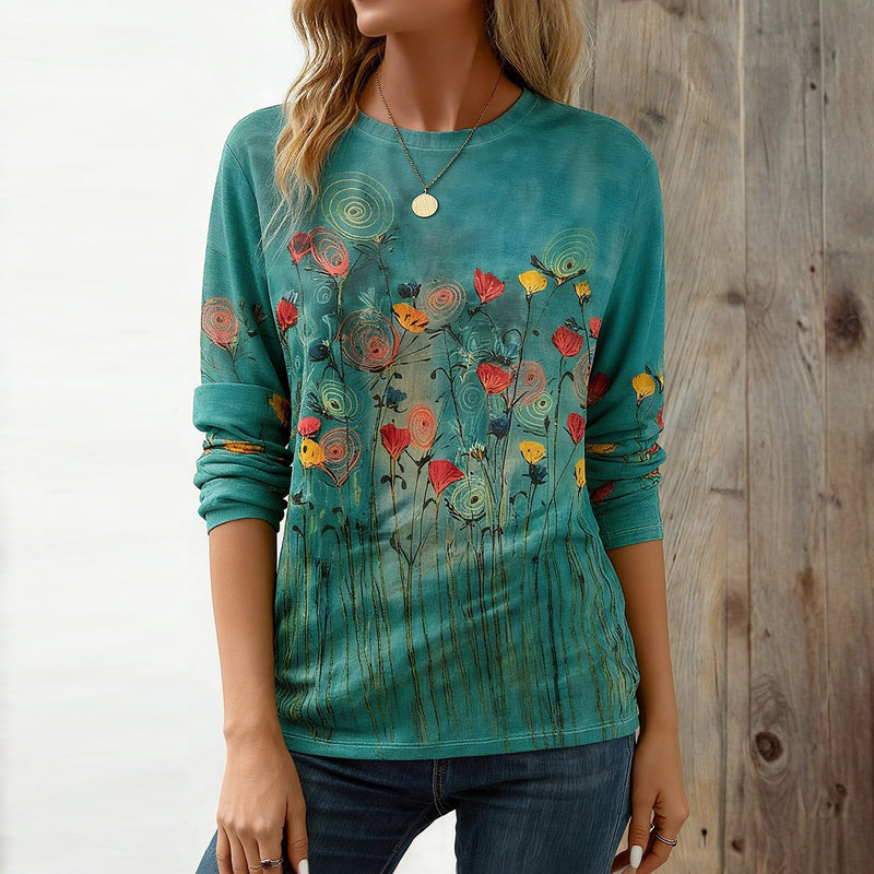 Vintage T-Shirt Mit Blumendruck