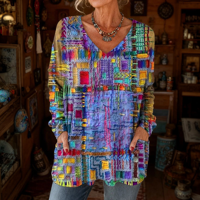 Vintage Bluse Mit Farbverlauf