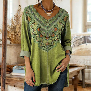 Bunte Bluse Mit Geometrischem Druck