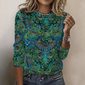 Bluse Mit Herz- Und Blumendruck
