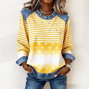 Bedruckte Bluse Im Vintage-Ethno-Stil