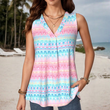 Bedruckte Bluse Im Vintage-Ethno-Stil
