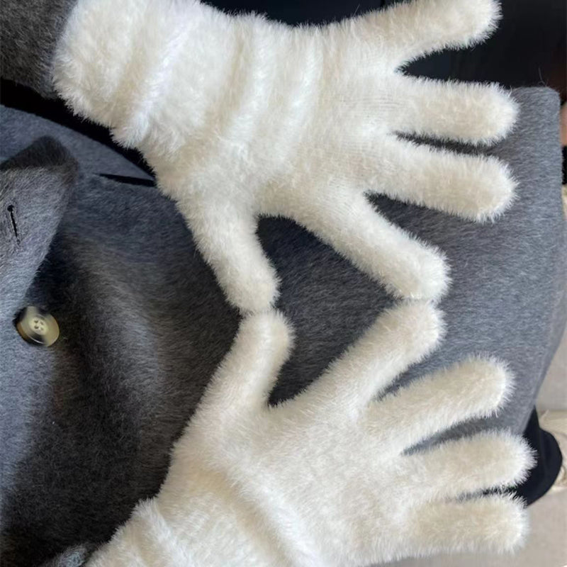 Ensfarvede Varme Handsker