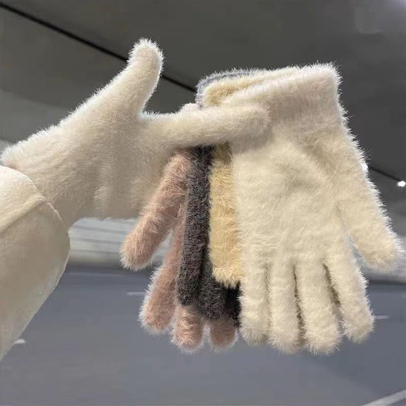 Ensfarvede Varme Handsker