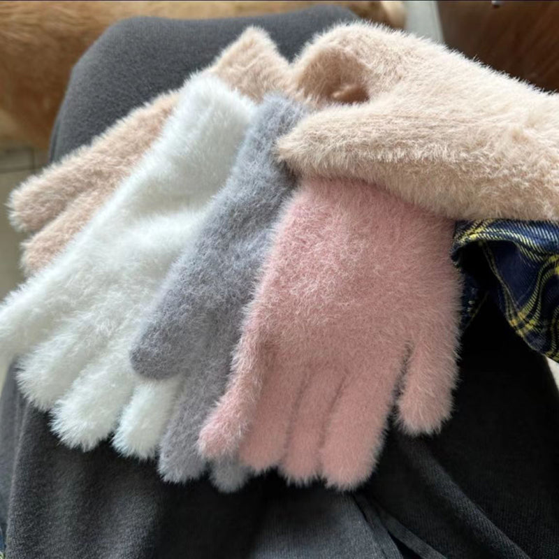 Ensfarvede Varme Handsker