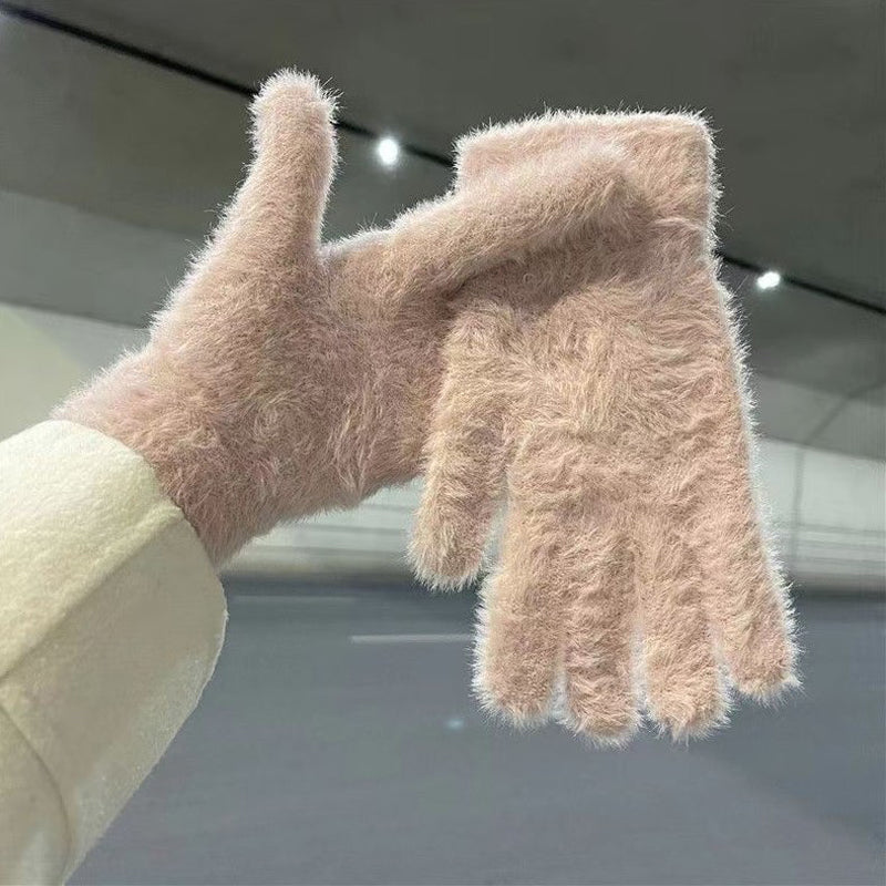 Ensfarvede Varme Handsker