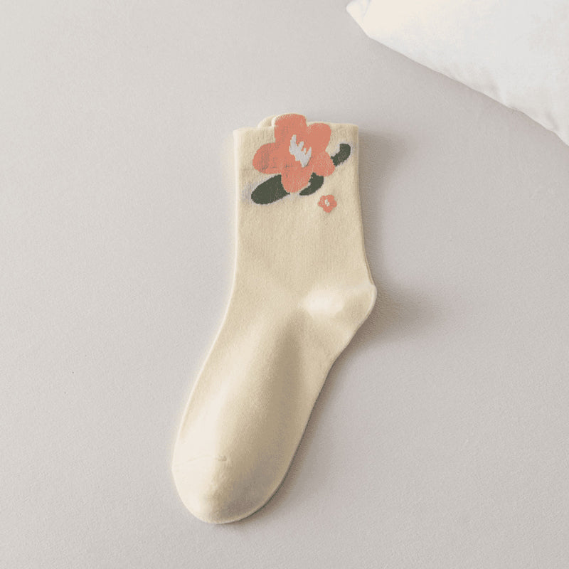 Afslappede Blomsterprint Sokker