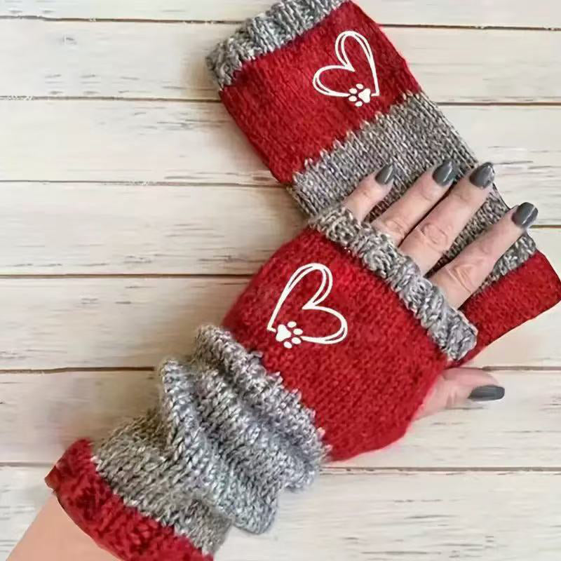 Varme Handsker Med Hjertemønster