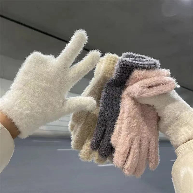 Ensfarvede Varme Handsker