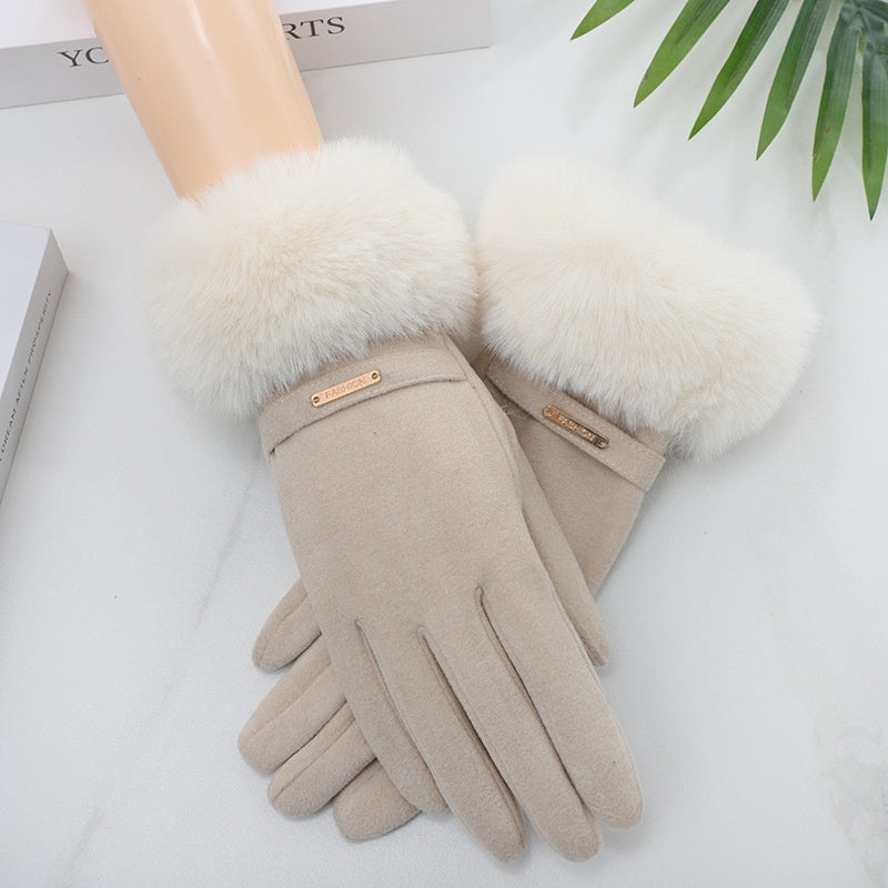 Ensfarvede Varme Handsker