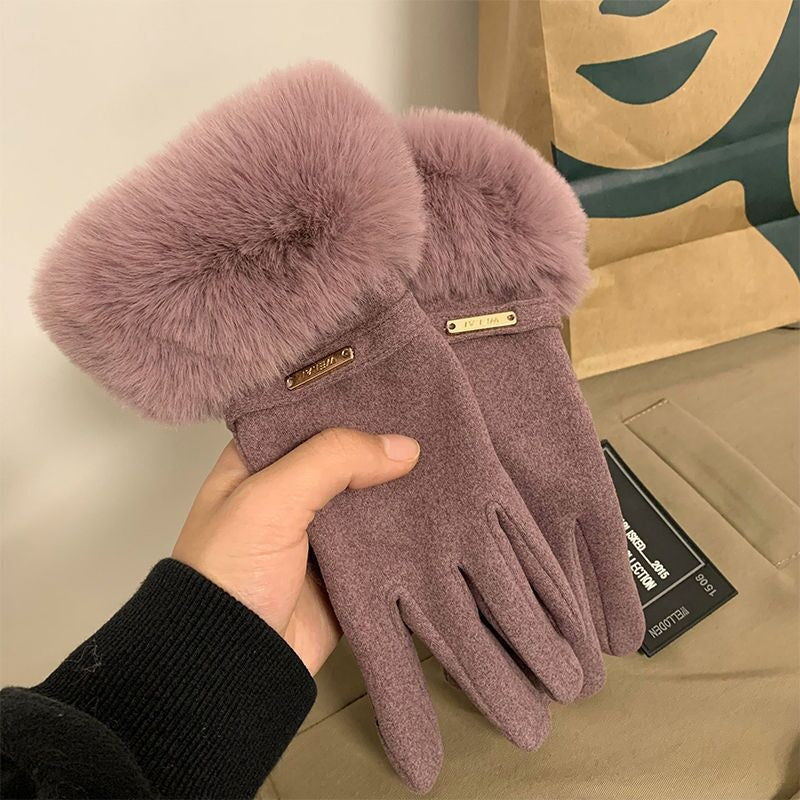 Ensfarvede Varme Handsker