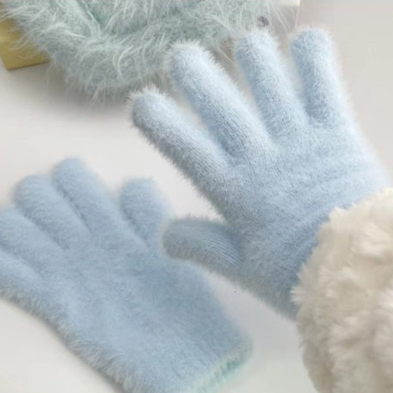 Ensfarvede Varme Handsker