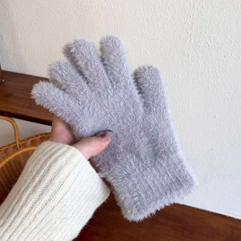 Ensfarvede Varme Handsker