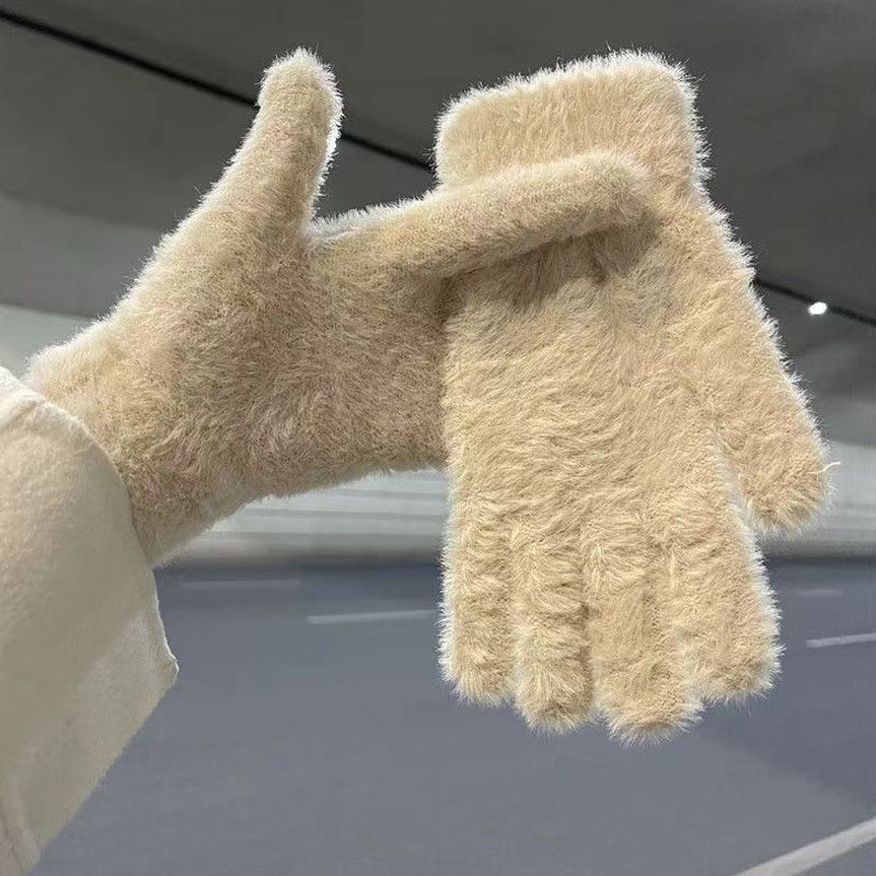 Ensfarvede Varme Handsker