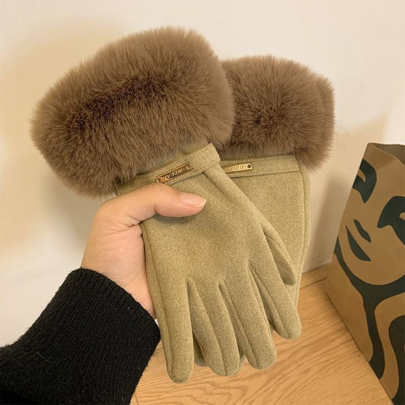 Ensfarvede Varme Handsker