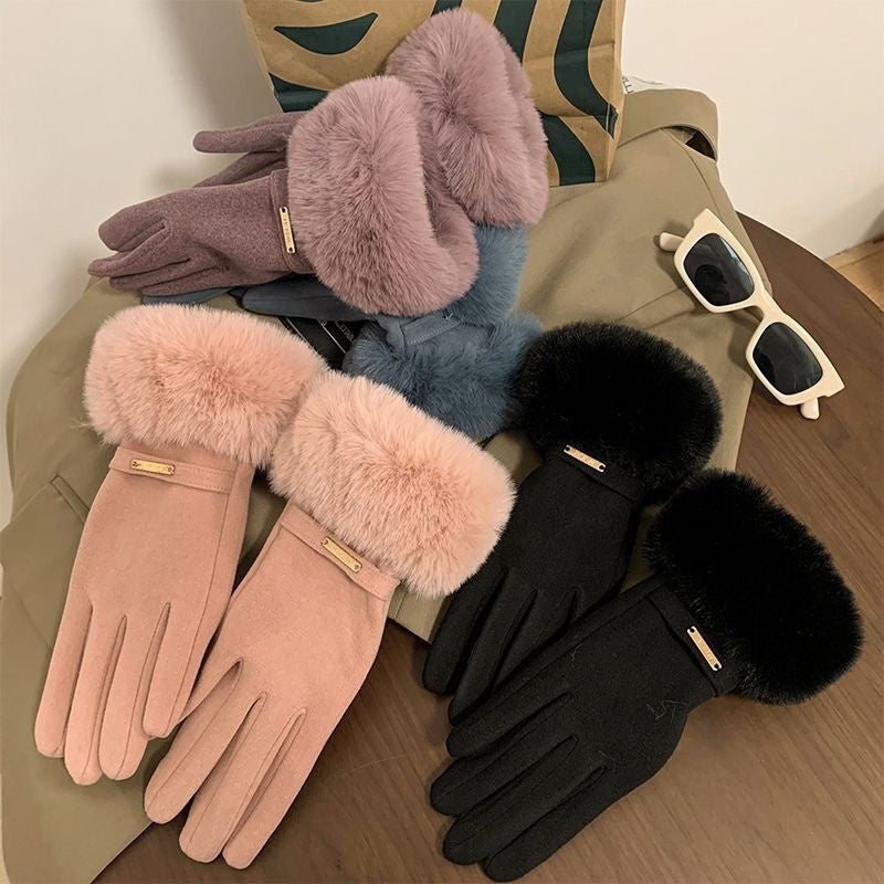 Ensfarvede Varme Handsker