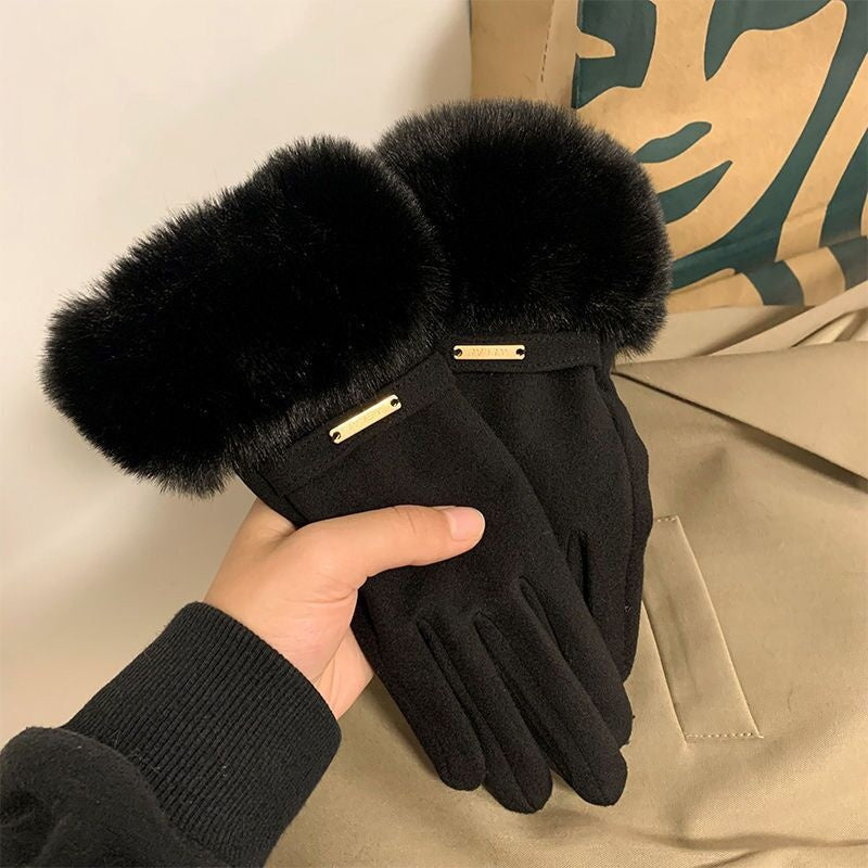 Ensfarvede Varme Handsker