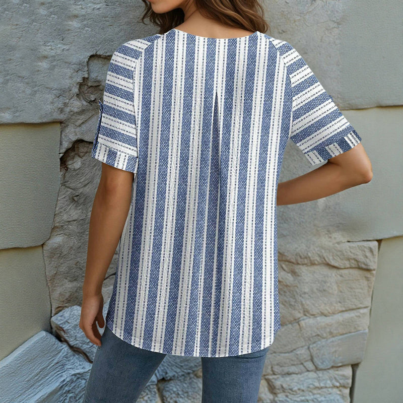 Afslappet Stribet Bluse