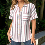 Afslappet Stribet Bluse