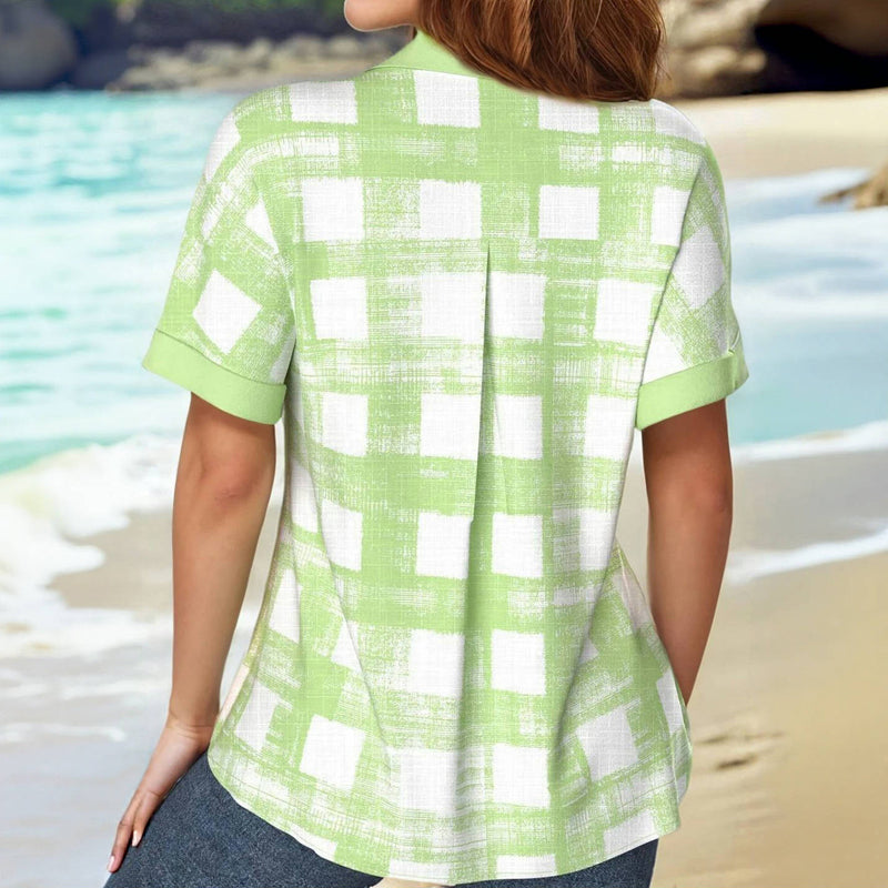 Afslappet Plaid Bluse