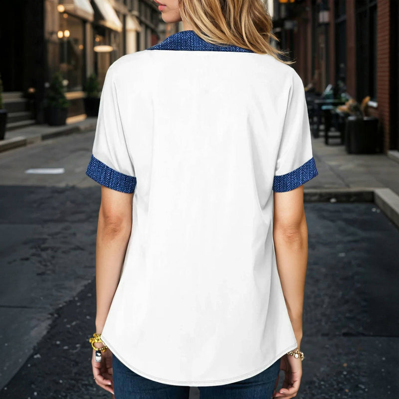 Afslappet Patchwork Bluse