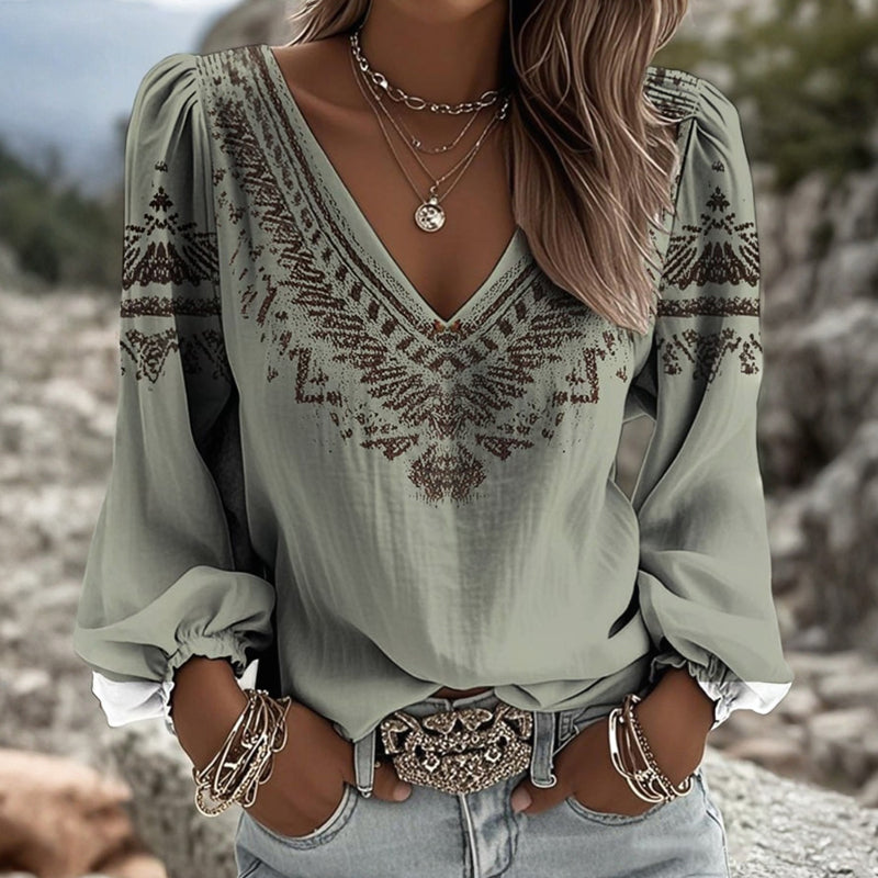 Vintage Afslappet Bluse