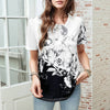 Farveblok Blomstret T-Shirt