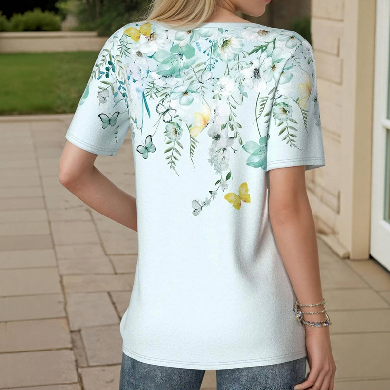 Afslappet Blomsterprintbluse