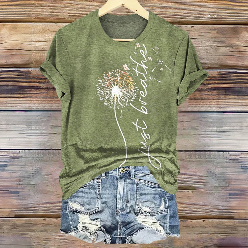 Vintage T-Shirt Med Mælkebøtteprint