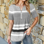 Afslappet Stribet Bluse