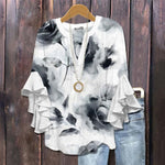 Gradient Bluse Med Blomsterprint