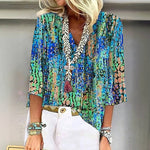 Vintage Farverig Bluse